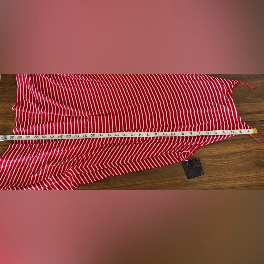 Red and White Striped Dress Women’s Size Large - Picture 5 of 8